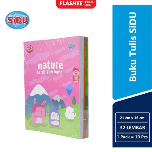 Flashee Buku Tulis Sidu 32 lembar Buku Tulis Sekolah 1 Pack Isi 10 Buku Stationery