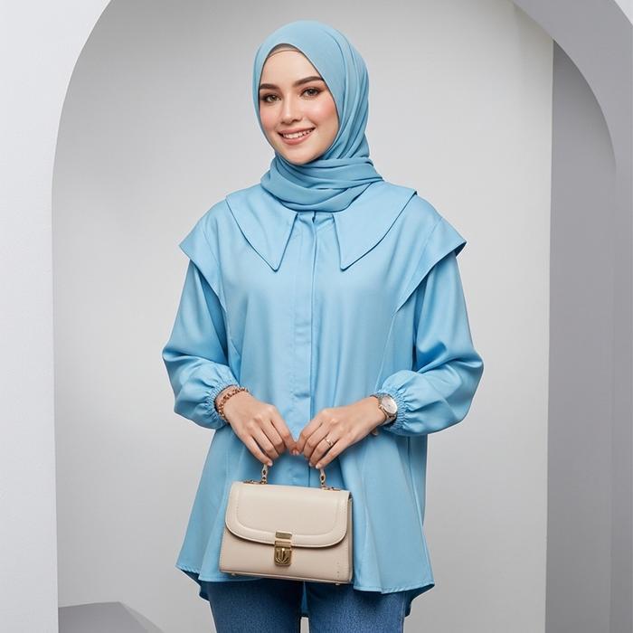 LIMITED EDITION Blouse Selena Blus Wanita Jumbo Oversize Panjang - Katun Premium Import Atasan Motif