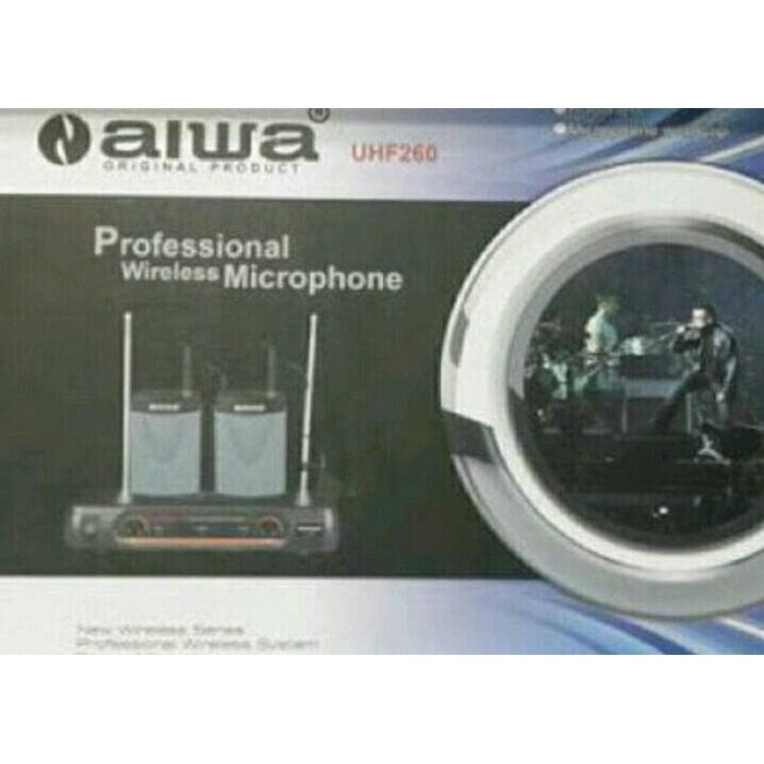 Mic Aiwa Uhf 260 Dual Clip On Wireless Microphone Tie Clip