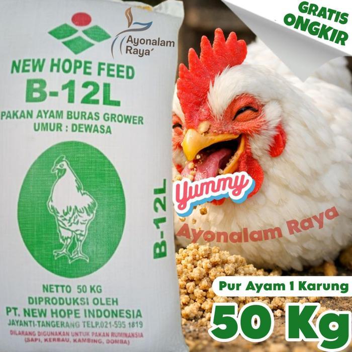 Pakan Pur Ayam 1 Karung 50 Kg Untuk Petelur & Pedaging Cepat Besar