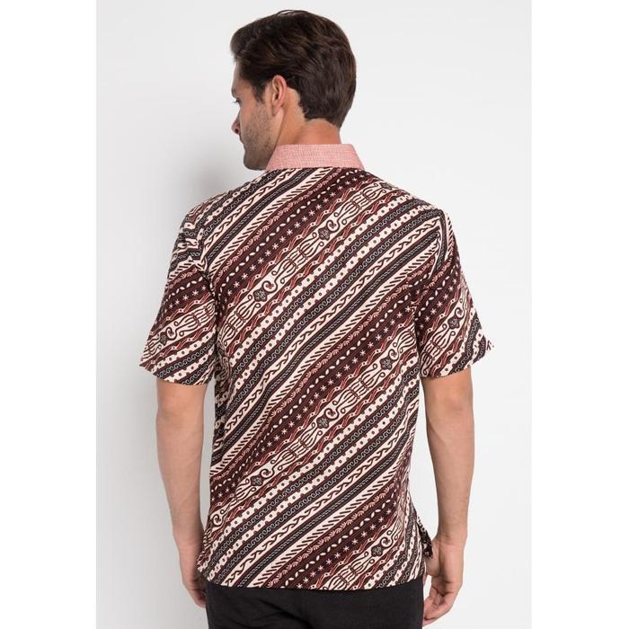 Adikusuma by Arjuna Weda Hem Batik Pria Motif Udan Liris - Regular Fit Bahan Katun Lengan Pendek