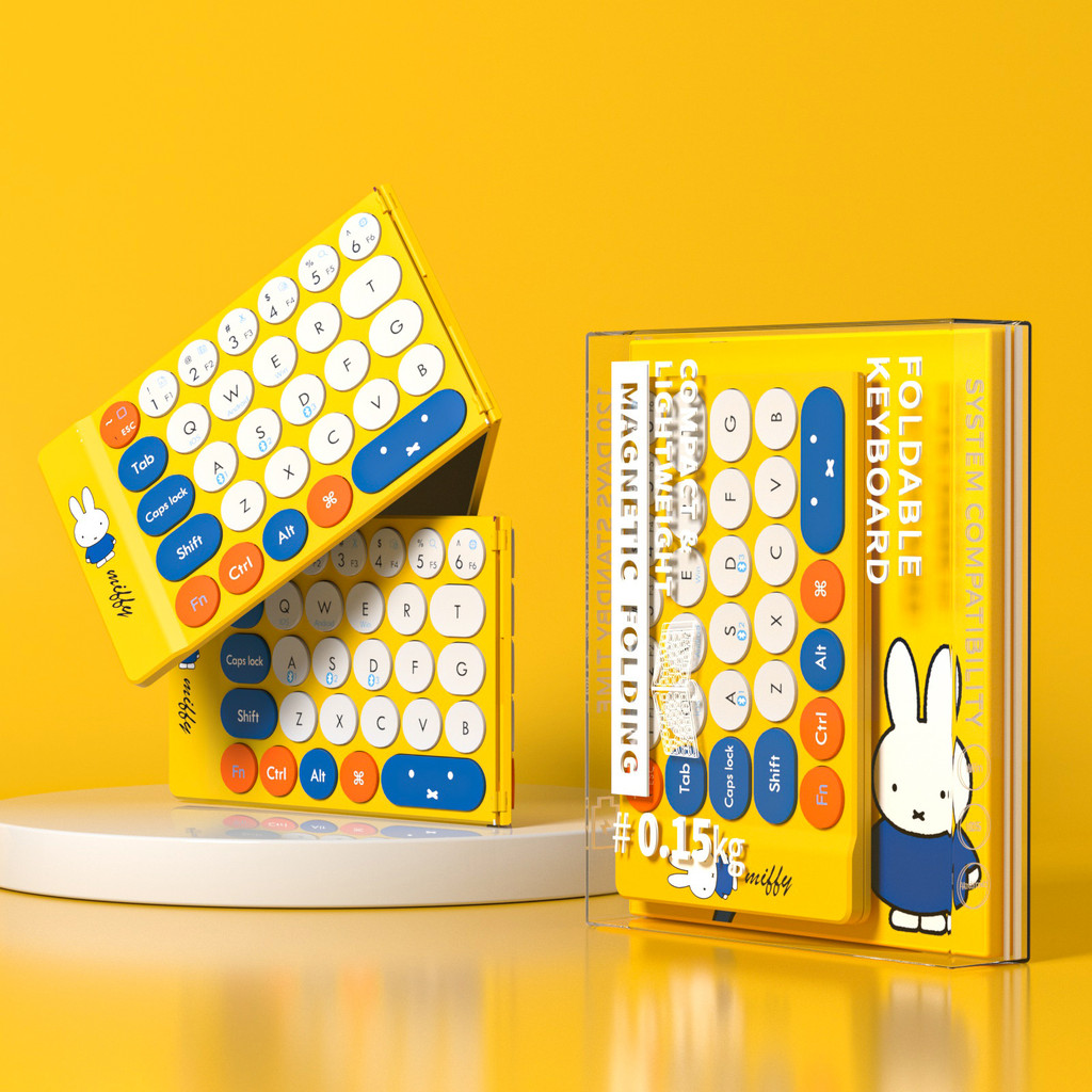 Miffy X MIPOW Mini Foldable Keyboard Wireless Keyboard iPhone Slim Wireless Bluetooth Ipad Keyboard