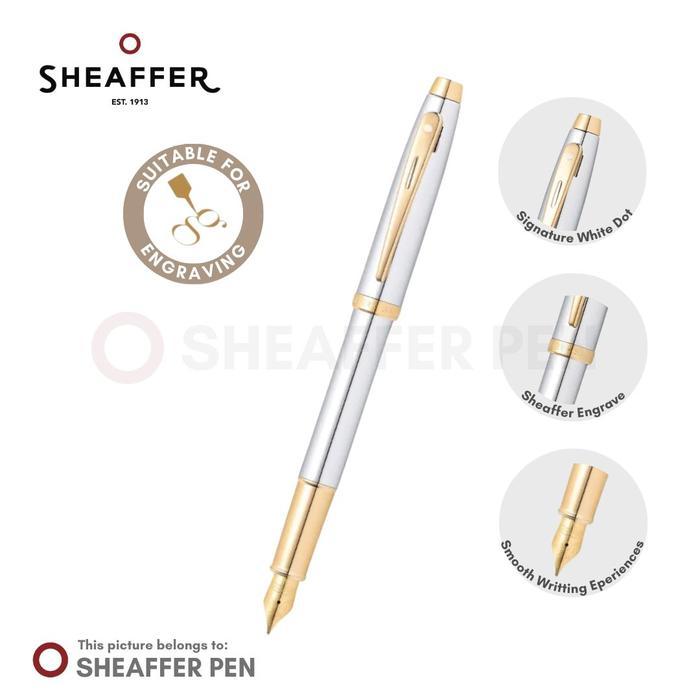 Sheaffer 100 Chrome With Gold Tone Fountain Pen
