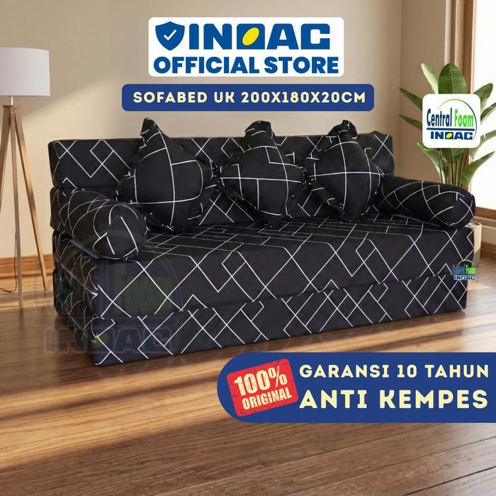 Sofa bed INOAC 200 x 180 x 20 Density 23 Asli Original INOAC Bergaransi 10 Tahun Sofabed Kursi Tamu 