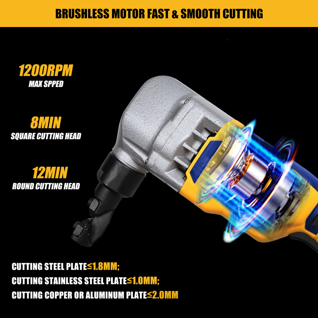 Cordless Electric Nibbler Compatible with Dewalt 18V 20V Battery Cutting Tool for Cutting Stainless
