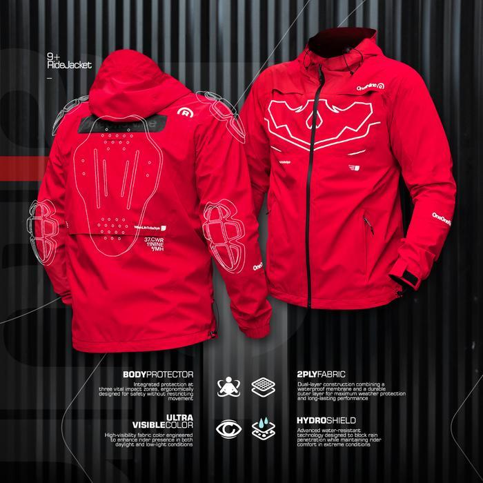 Oneonenine Ksr Jaket Riding Rdx Red Series - Jaket Motor Body Protector Terlaris