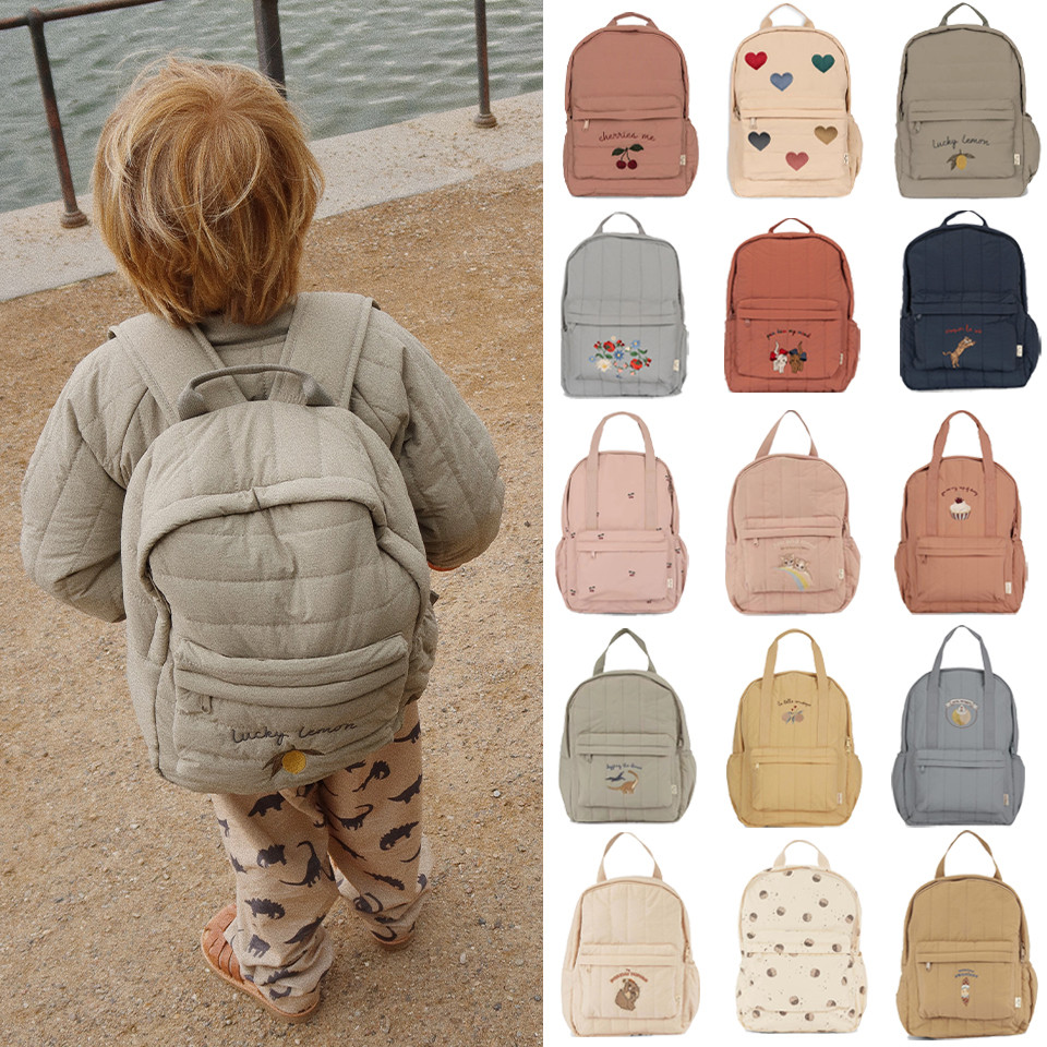 KS Brand Mommy Bag Travel Children Kid Cherry Backpack Primary Schoolbag Baby Waterproof Print