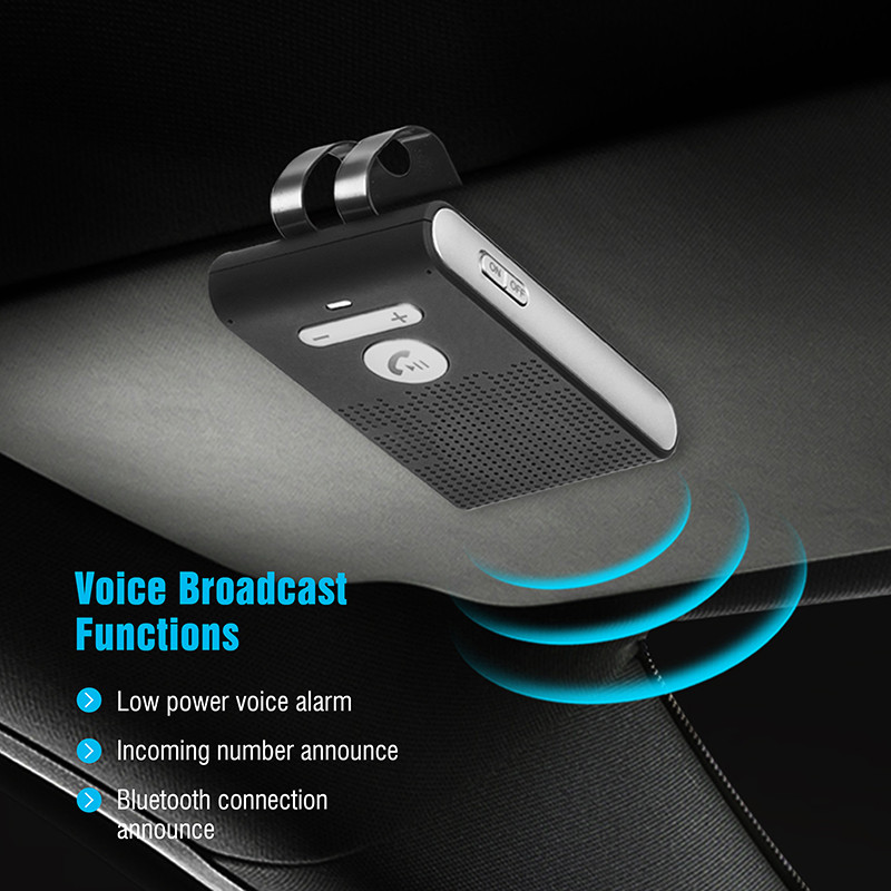 HIFI Bluetooth Speaker Handsfree Car Kit Sun Visor Clip Wireless