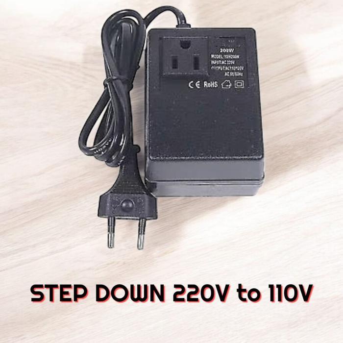 Transformator Step Down 220V ke 110V Daya 200 Watt untuk Perangkat Elektronik