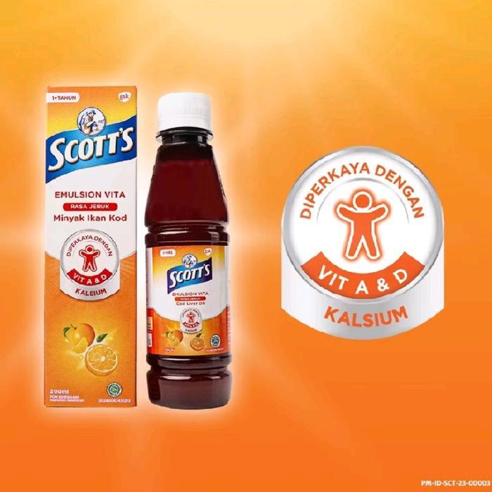 Ready Scott'S Emulsion Vita Rasa Jeruk 200Ml - Scott Emulsion Vitamin Dengan Omega 3 Vitamin A & +