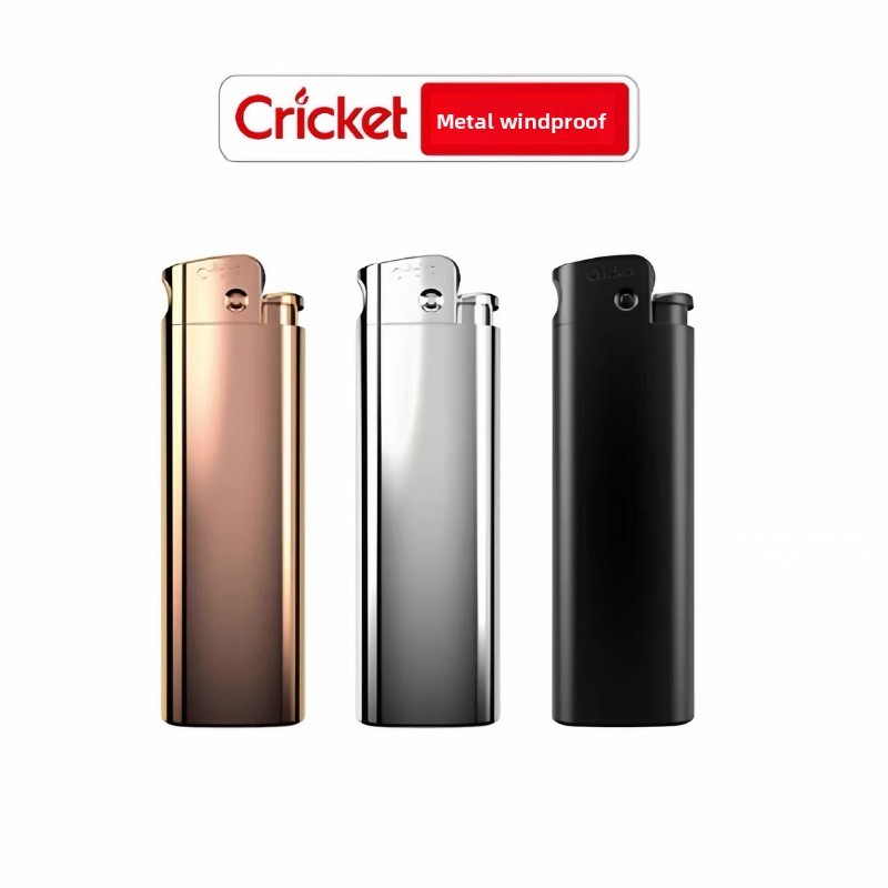 Cricket Metal Torch Lighter Windproof Blue Flame Butane Lighter Flint Grinding Wheel Inflatable