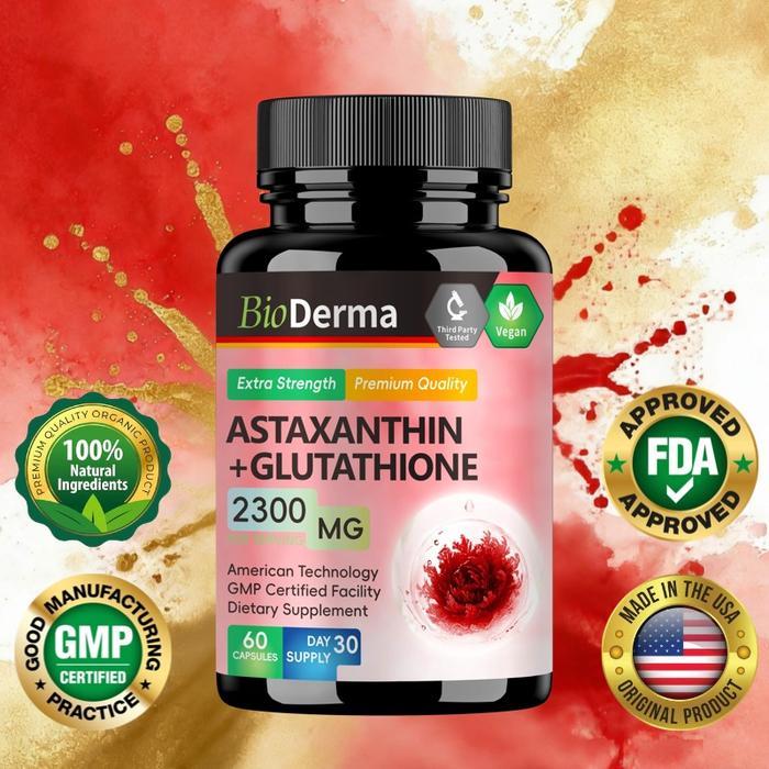 Terlaris Astaxanthin + Glutathione,Glutathione1500Mg,Astaxanthin10Mg,Collagen, Milk Thistle Extract