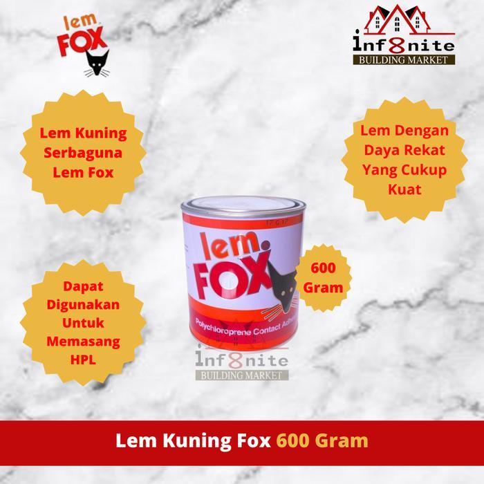 Lem Kuning FOX Lem Serbaguna Lem Hpl Sepatu Lem Aibon FOX 600 Gram