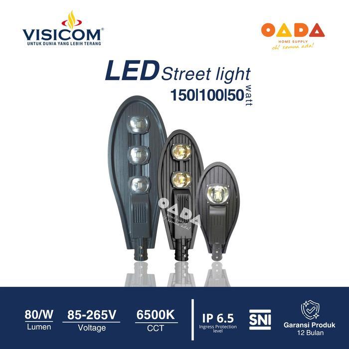 VISICOM LAMPU JALAN LED 50W 100W STREET LIGHT IP65 COBRA CAHAYA PUTIH CAHAYA KUNING TAHAN CUACA