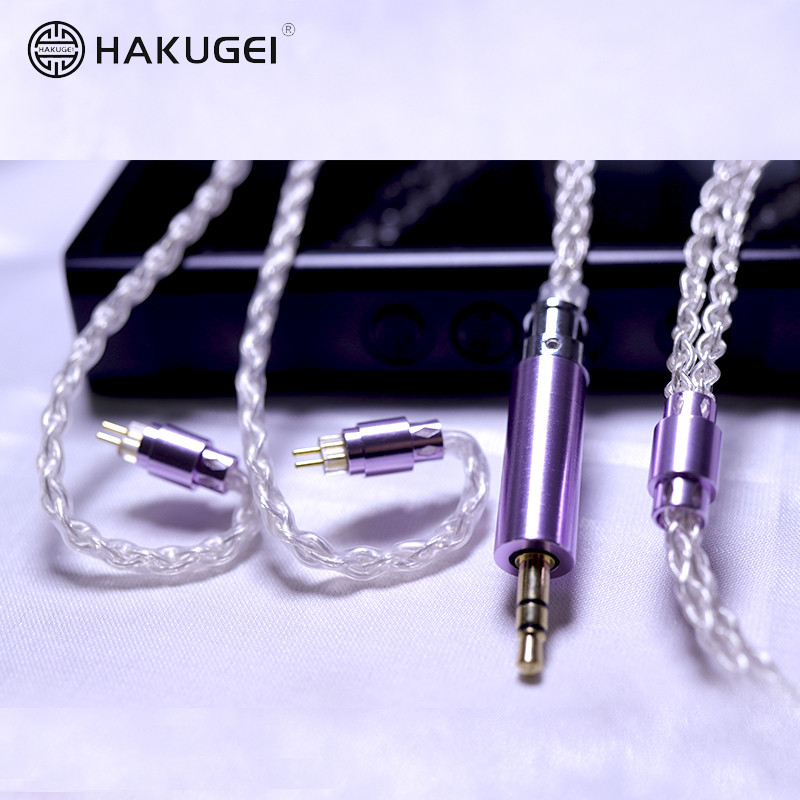 HAKUGEI Glass fairy. litz occ silver earphone cable Modular plug 0.78 mmcx