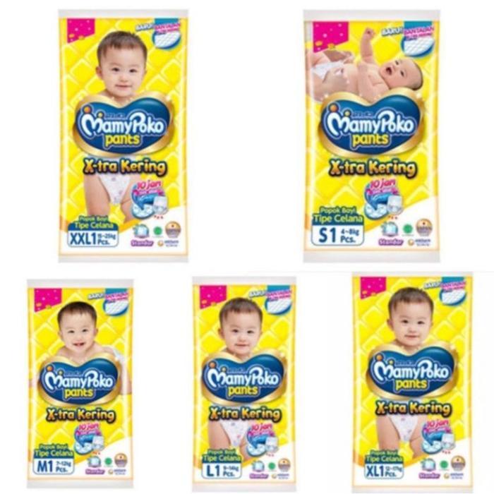MamyPoko Pants Xtra Kering NBS44 S38 M32 L28 XL26 Mami Poko Popok Bayi ekstra tipis
