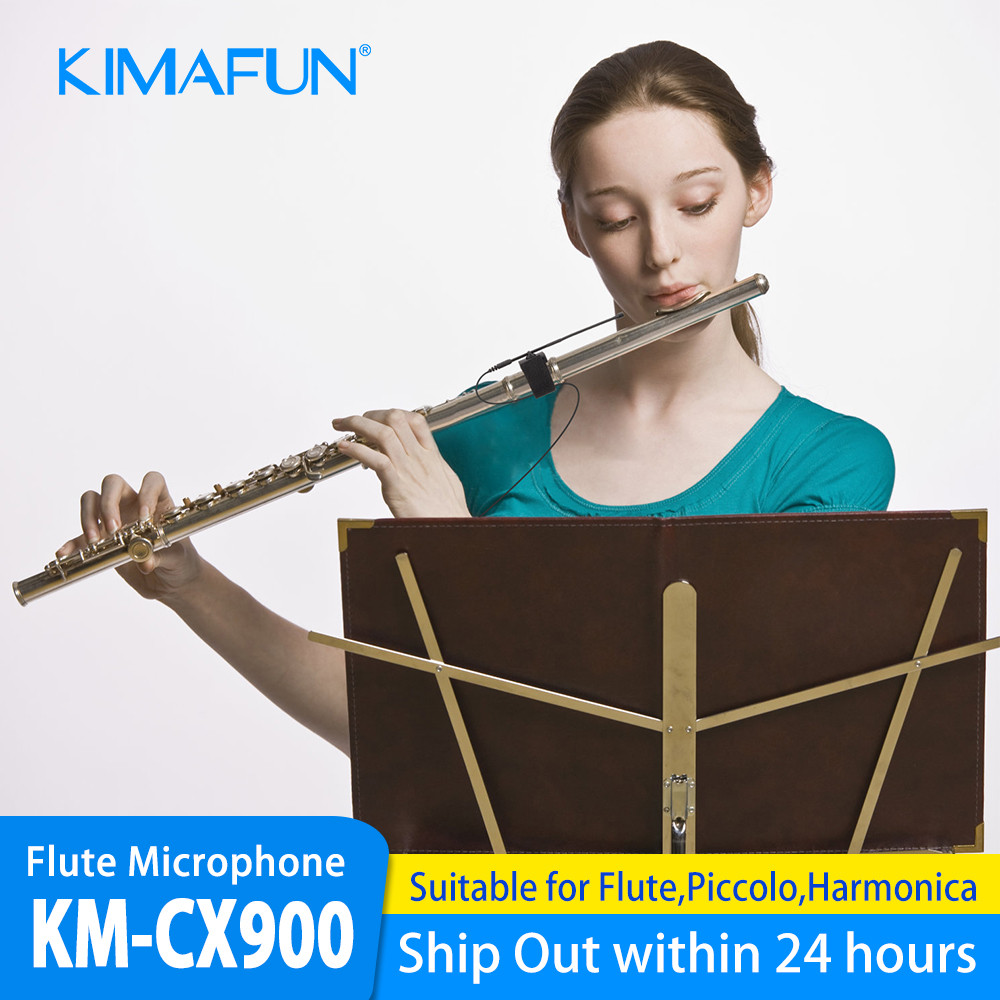 KIMAFUN CX900 Flute Microphone Collar Pickup Microphone Wired Instrument Clip on Lapel Microphone