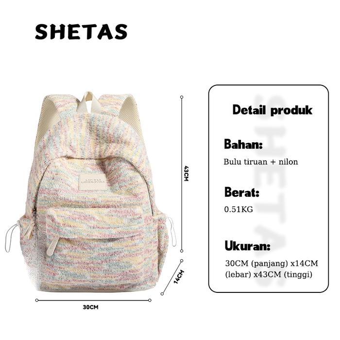 Pelangi rajutan Tas Ransel Mini Tas Travelling Wanita Ransel Lucu Mini Backpack Y2k Ransel Wanita ba
