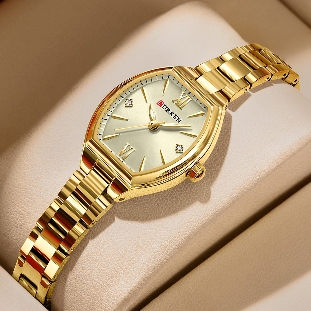 CURREN Gold Watches for Women Dainty Watches Luxury Ladies Dress Stainless Steel Bracelet Watch