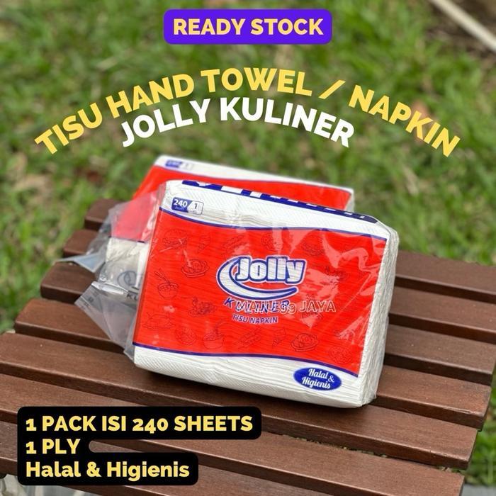 TISSUE JOLLY KULINER NAPKIN HAND TOWEL ISI 240 SHEETS TISU JOLLY TOWEL MULTI PURPOSE 1 PLY