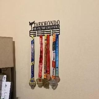 TERLARIS Gantungan Medali TAEKWONDO, KARATE, MY MENDALI, 3 baris Estetik Medal Hanger Logam Ukuran P