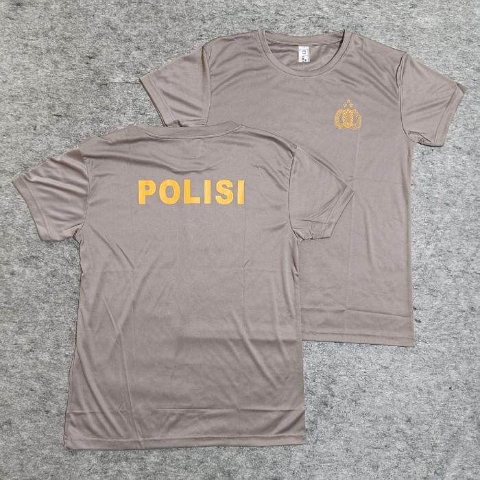 Kaos Pendek Coklat Polisi Jatah Bahan Jersey / Kaos Coklat Polisi