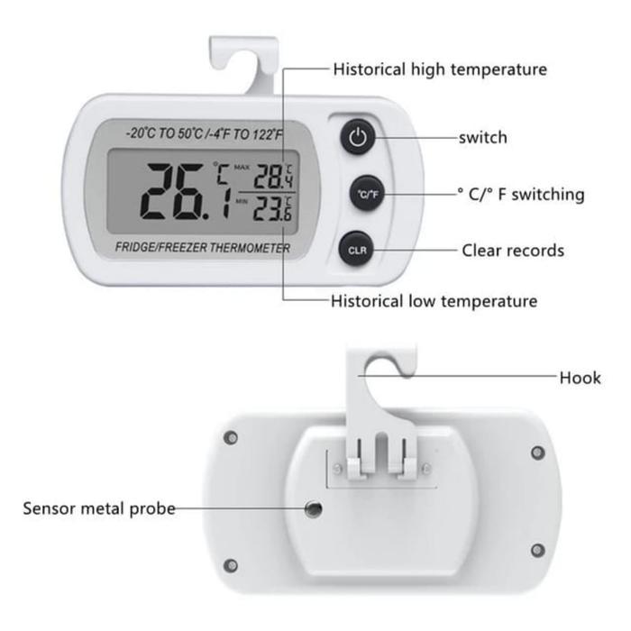 Termometer Digital Kulkas Pendingin Freezer-Fridge Thermometer/Freezer Termometer