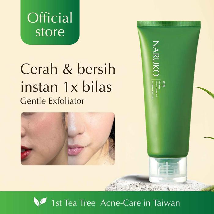 NARUKO - Shine Control Gel Tea Tree Deep Pores Cleansing Komedo Peeling Agents Bekas Jerawat Gentle