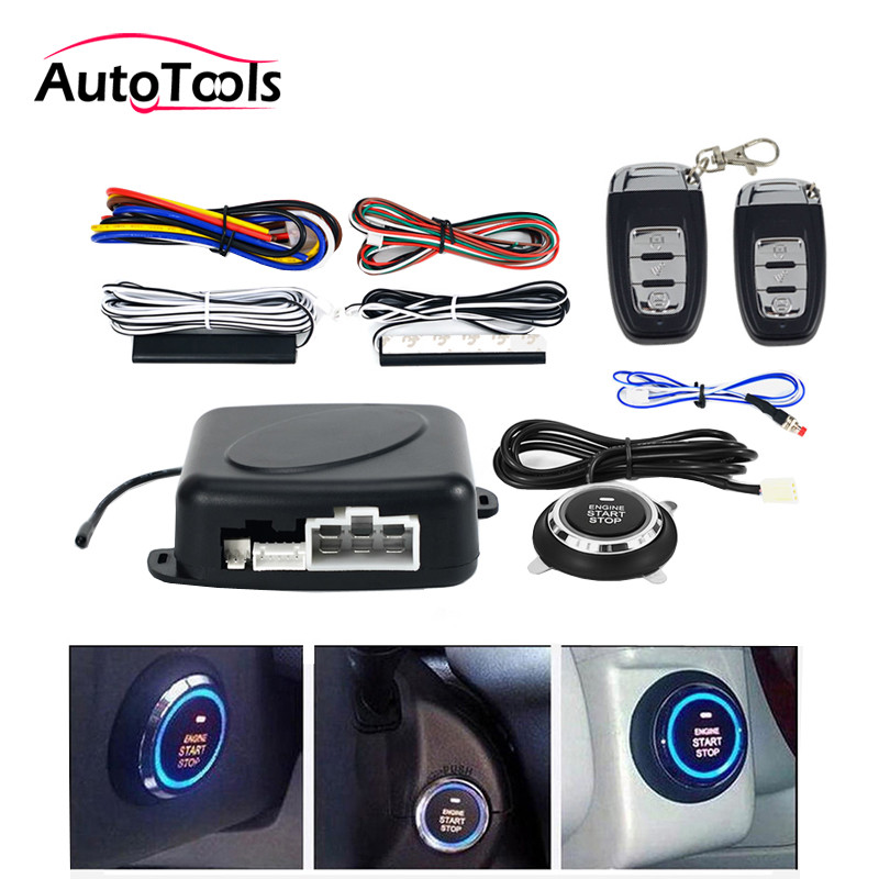 Auto car One start stop engine system with remote control Car PKE keyless entry start system open