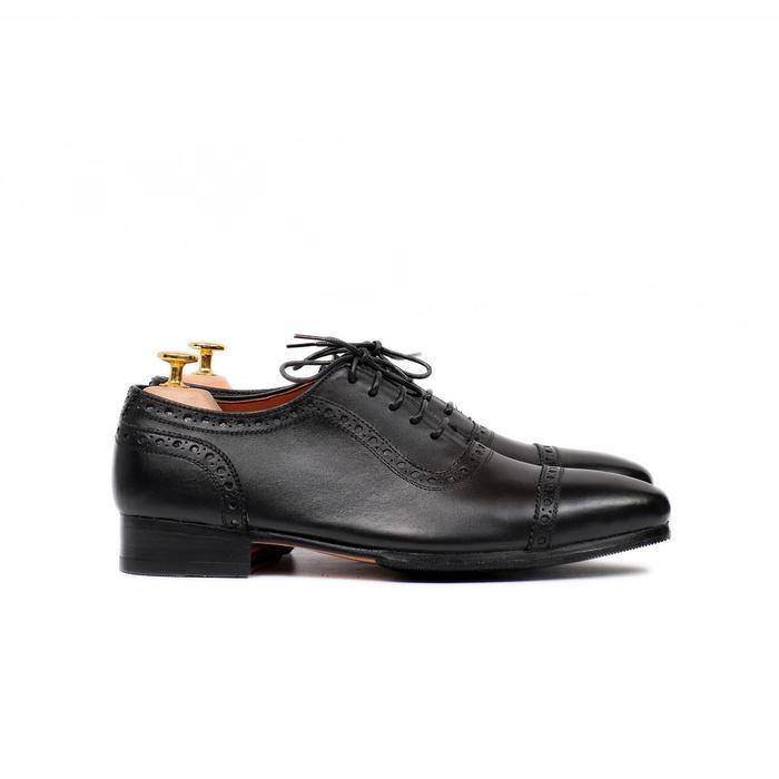 Kulit Pria Cap Sepatu Kulit Pria Cap Toe Koku Footwear Lucius Classic Hitam Black - 39 Cap Toe Koku 