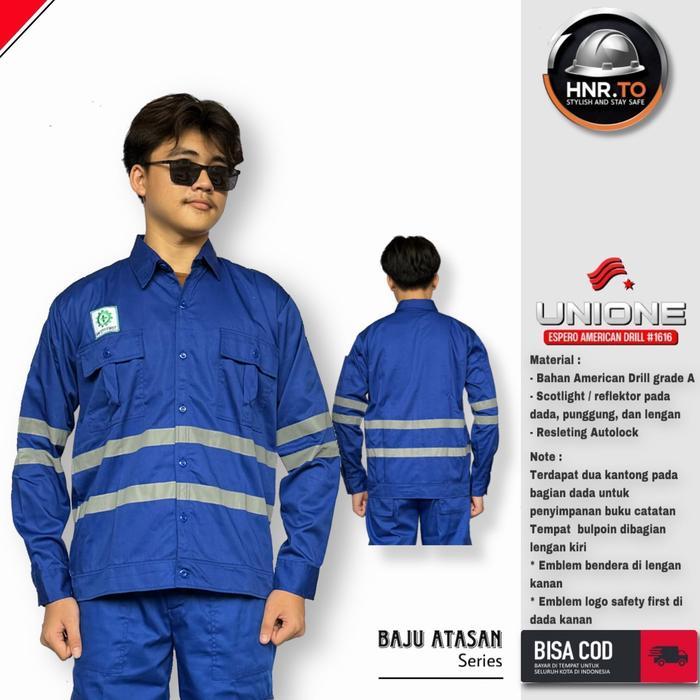 baju safety atasan warna biru full