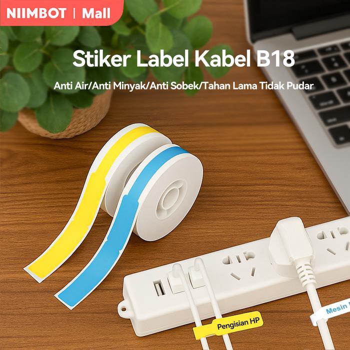 NIIMBOT N1/B18 Stiker Pencetakan Label Kabel Stiker Jaringan Kabel Stiker Kuncir Serat Optik Kabel