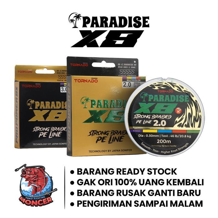 BISA COD SENAR PE PARADISE X8 200M 300M SENAR MANCING LAUT Pancing senar untuk Joran Reel Senar Kuat