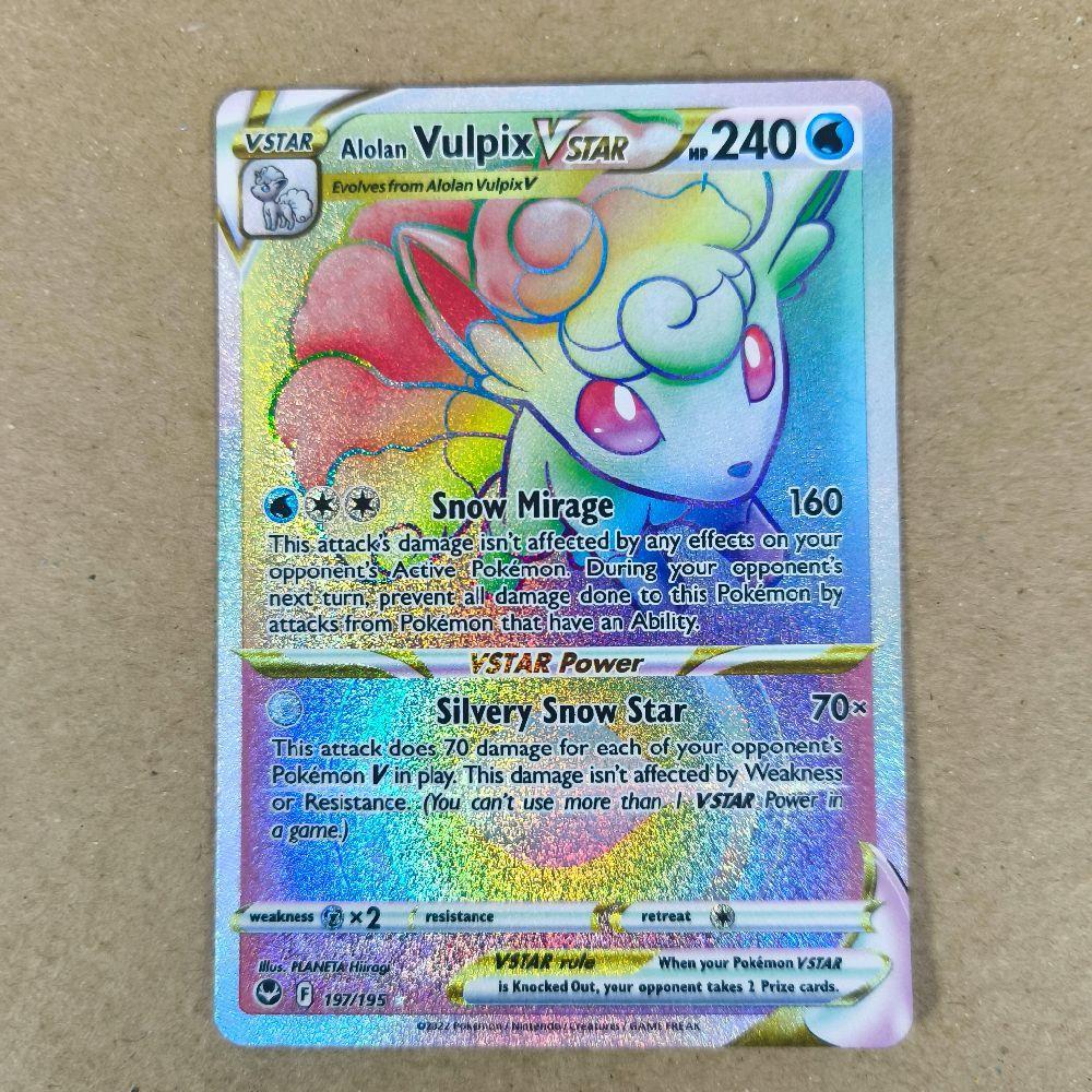 Alolan Vulpix VSTAR 197 HR Pokemon TCG English Trading Card Game Kartu