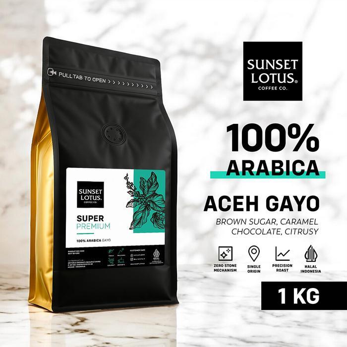 Best Seller Sunset Lotus Biji Kopi Full Arabika Gayo Super Premium Espresso Base 1 Kg Premium
