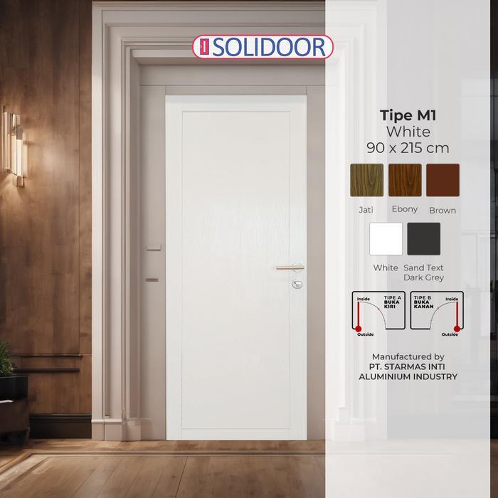 SOLIDOOR M-1 Pintu Aluminium 90x215 cm | Kuat, Tahan Cuaca & Mudah Dipasang | Pintu Rumah - Pintu Ka