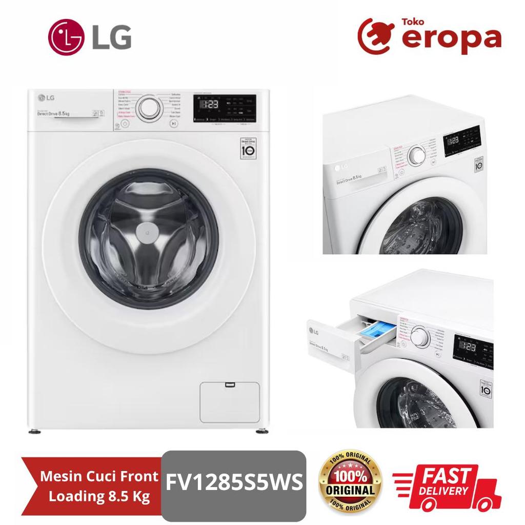 Mesin Cuci Front Loading 8.5 Kg LG FV1285S5WS