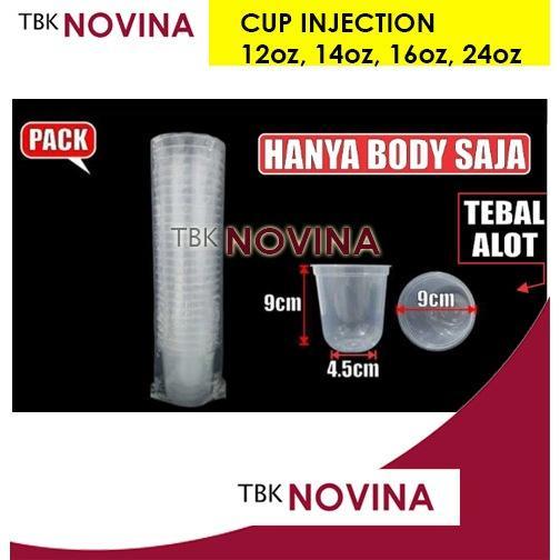 25pcs CUP INJECTION / GELAS INJEKSI 12oz / 14oz / 16oz / 24oz / tutup cup injection