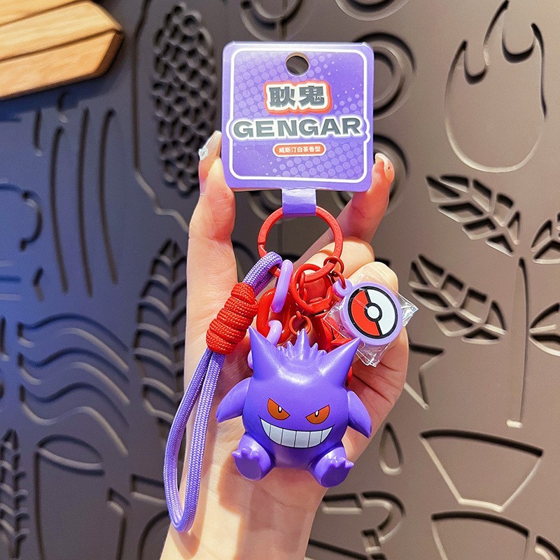 Authentic Pok mon Keychain Pikachu GENGAR FUECOCO QUAXLY SYLVEON SPRIGATITO Doll Handmade Backpack