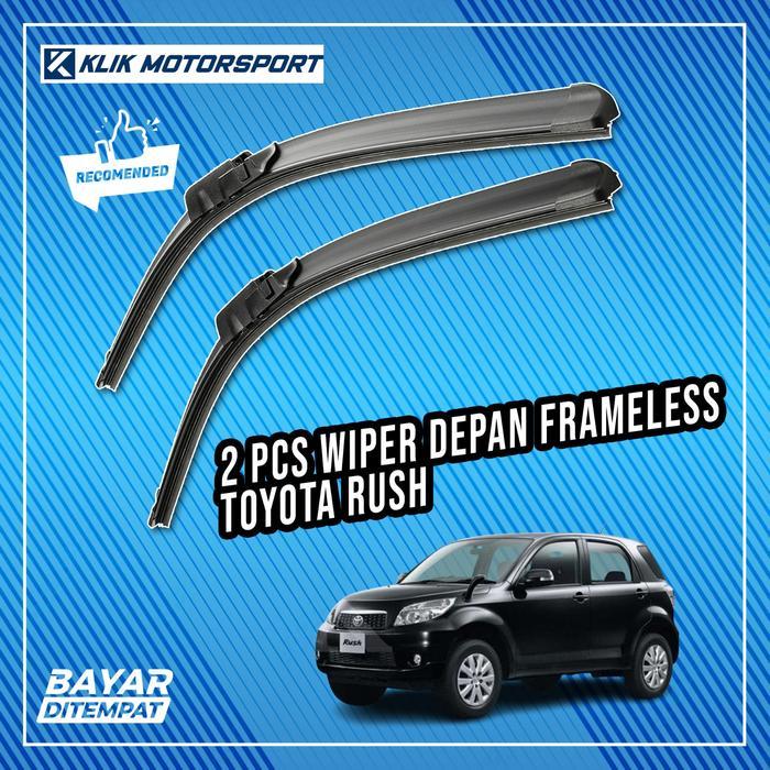 TERLARIS WIPER TOYOTA RUSH LAMA / WIPER MOBIL FRAMELESS - 1 SET DEPAN