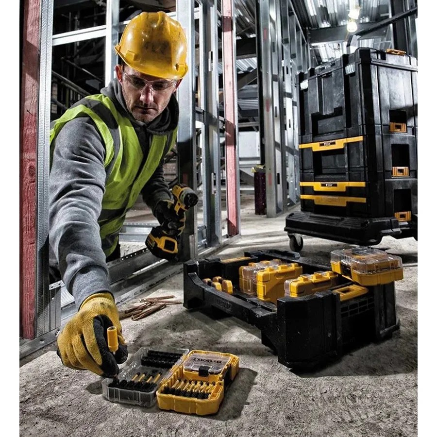 DEWALT DT70716 TSTAK Tool Box Stackable Removable Portable Storage Box Plastic Tool Case