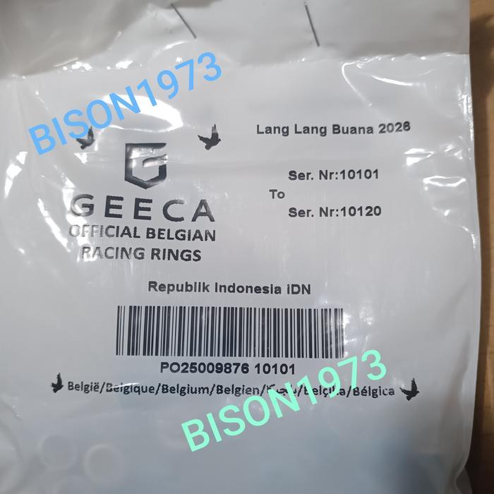 Paket 10 Biji Ring Llb 2026 Merpati Pos/Racing Pigeon (Blue/Biru) Terlaris