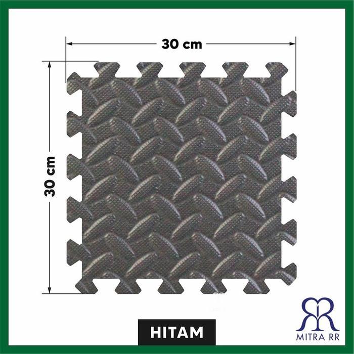 Arizona Puzzle 3D Plain Karpet Alas Lantai EVA foam Polos 30 x 30cm - Hitam