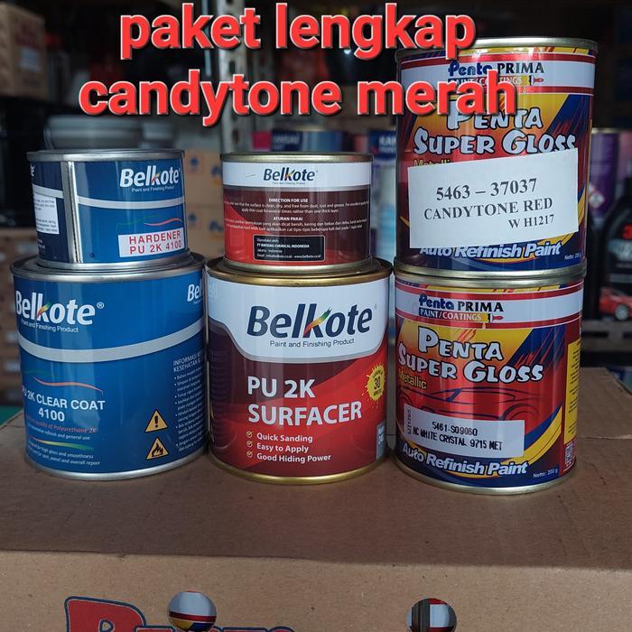 CAT PAKET LENGKAP PENTA SUPER GLOSS CANDY TONE RED - CANDY MERAH