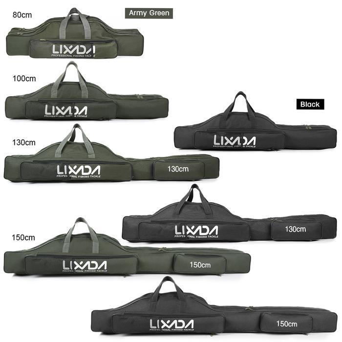 Lixada 100/130/150cm Fishing Bag Portable Folding Fishing Rod Reel Bag Fishing Tackle Carry Case