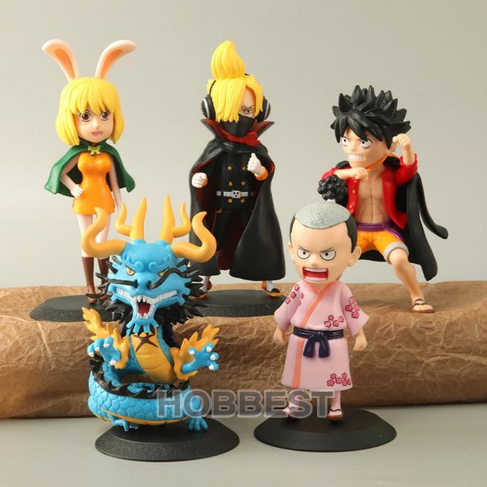 Action Figure ONE PIECE WANO Q Ver. isi 2 pcs - Miniatur Pajangan Mainan Topper Kue Luffy Kaido