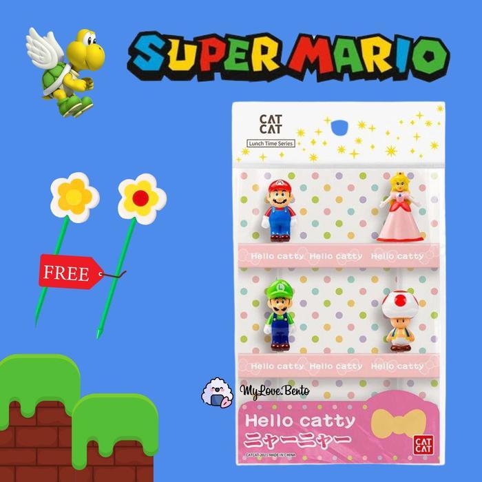 Promo Super Mario Food Picks Tusukan Bento Princess Peach Garpu Bento Terlaris