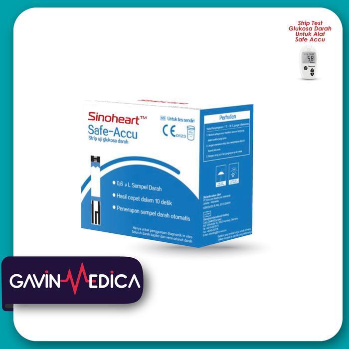 SINOCARE SAFE ACCU STRIP UJI GULA DARAH - STRIP STIK TEST GLUKOSA