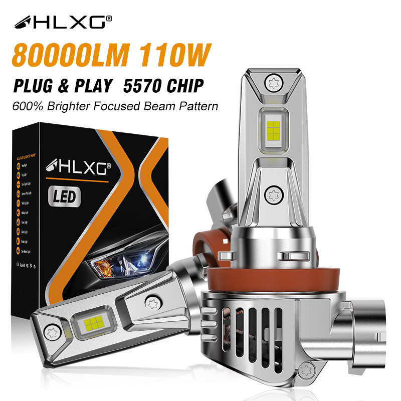 HLXG H11 H9 H8 LED Fog Light Canbus No Error 9005 9006 HB3 HB4 LED