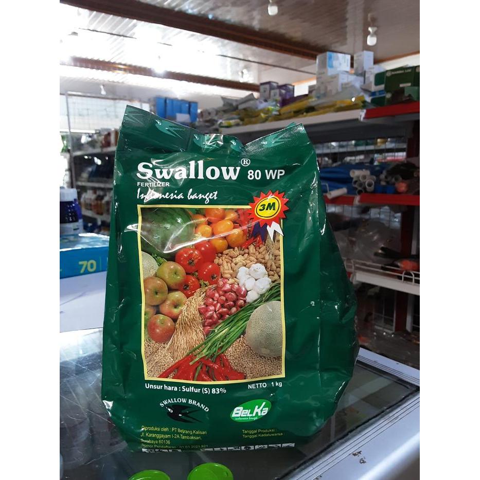 ` Swallow Fertilizer 80 WP Fungisida Bahan Aktif Belerang